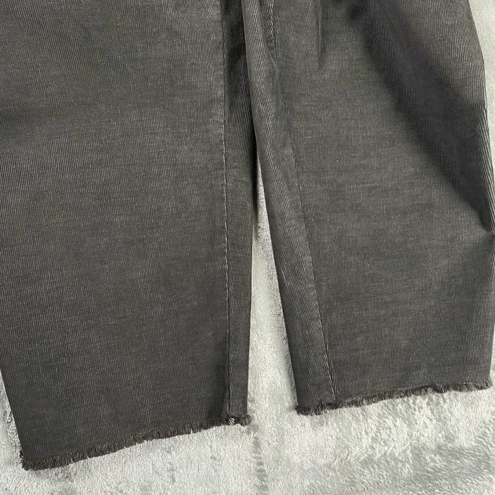 Aerie Overalls Womens Sz XL Grey Corduroy Adjustable Raw Hem Patch Pockets NWT